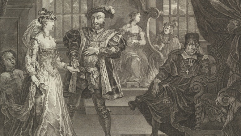 Henry VIII and Anne Boleyn in their court