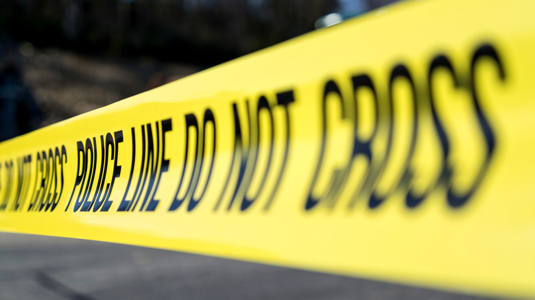 police tape at crime scene