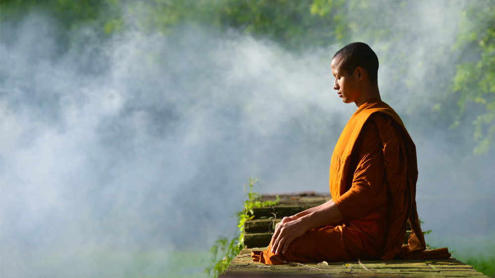 buddhist monk meditating