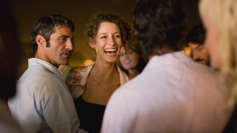 People talking in bar