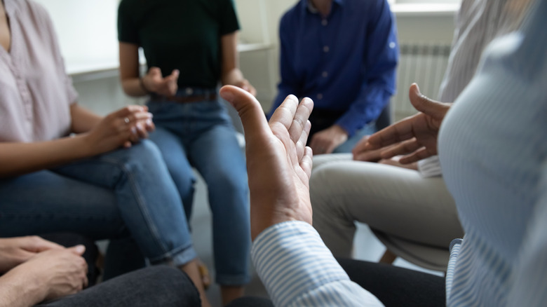 People discussing in group