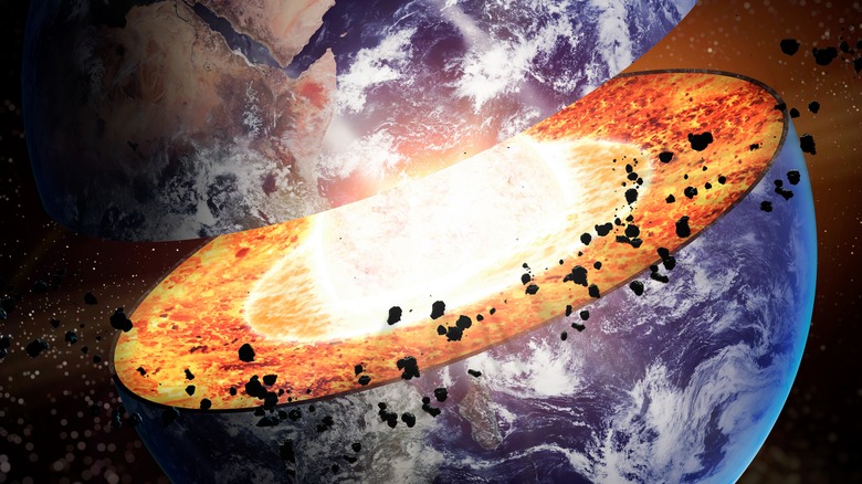 Earth split in two
