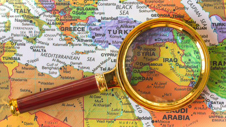syria on a map
