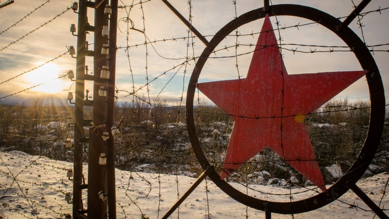 soviet star on fence