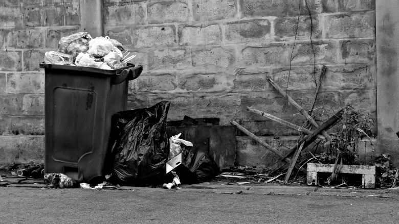 garbage cans