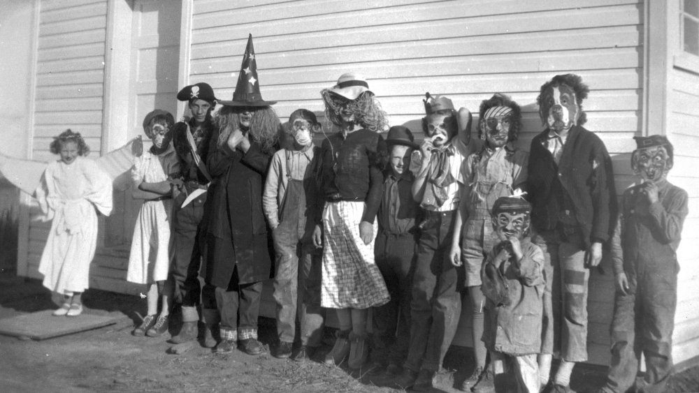 Children in Halloween costume, Alberta, Canada, 1950