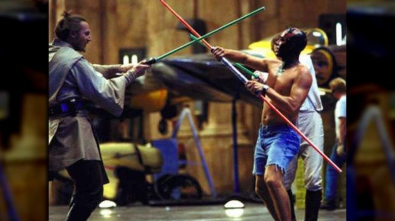lightsaber practice with maul and qui gon