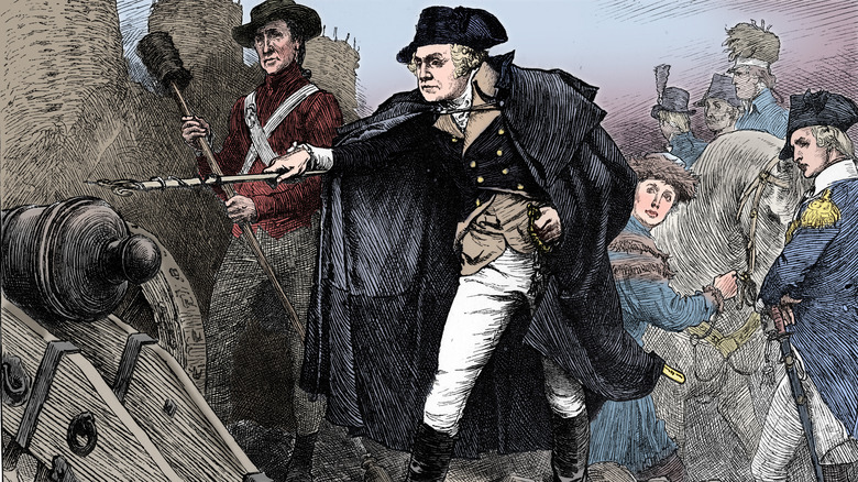 Illustration of George Washington in battle