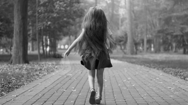 Little girl running