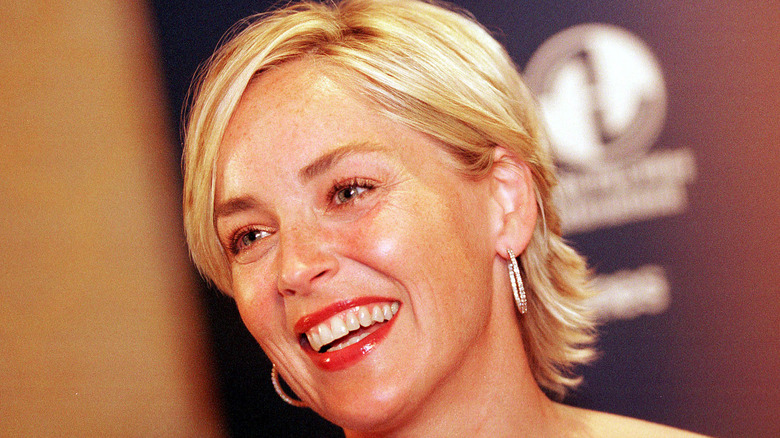 sharon stone smiling