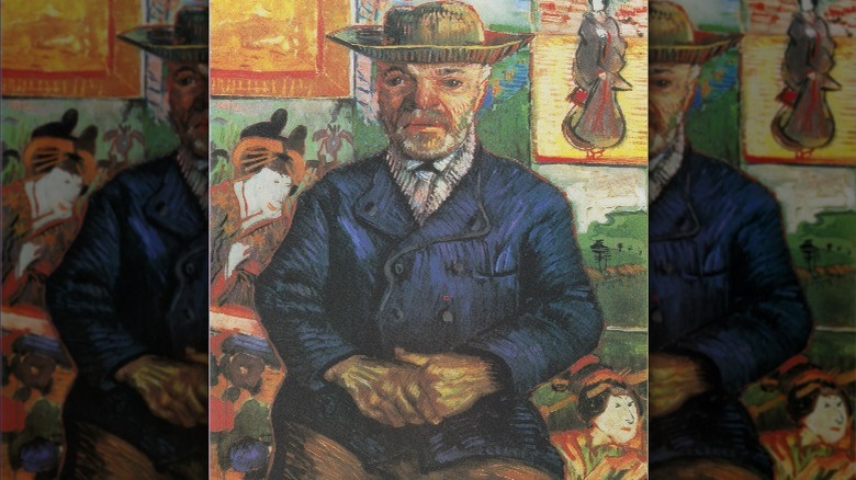 Portrait of Pere Tanguy wearing hat blue jacket