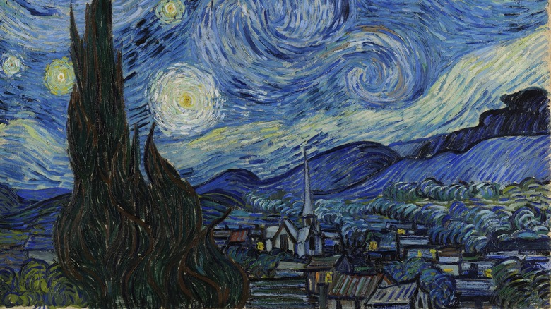 The Starry Night swirly blue sky