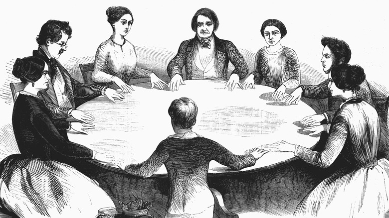 illustration of a 19th century seance