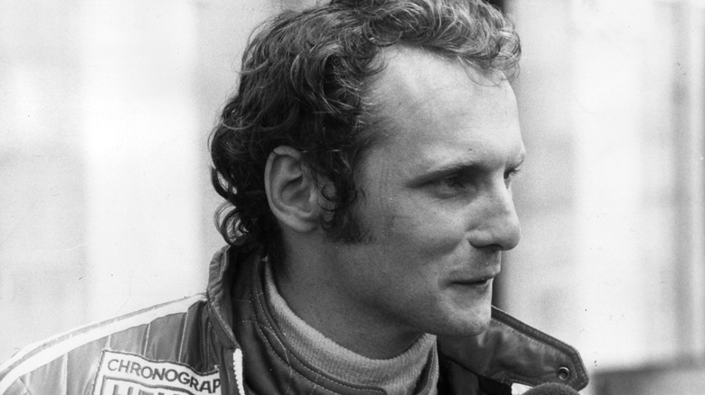 Niki Lauda speaking in 1975