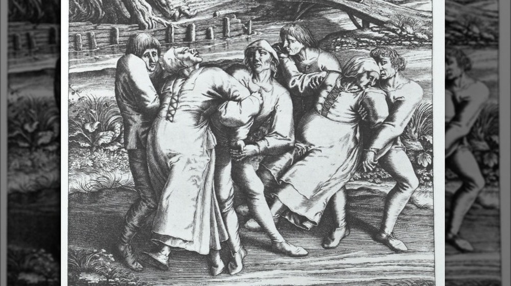 dancing plague woodcut illustration