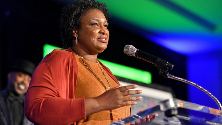 Stacey Abrams speaking in 2022