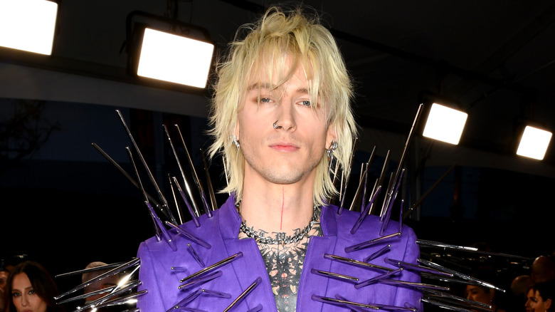 Machine Gun Kelly purple spiked jacket