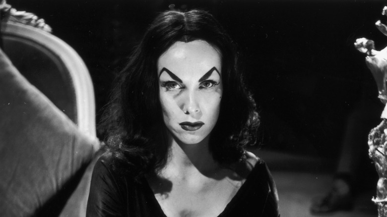 Vampira black hair high eyebrows