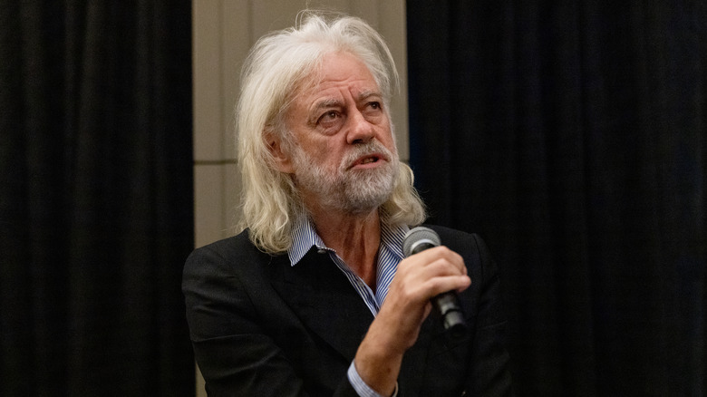 Bob Geldof with microphone