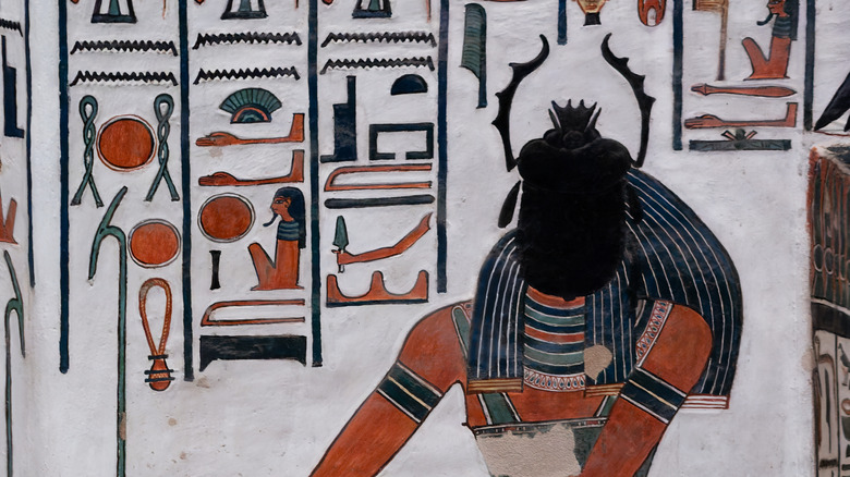 painting of Khepri sitting