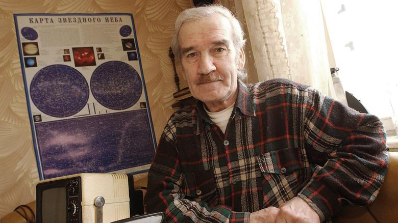 Stanislav Petrov sits at home on March 19, 2004