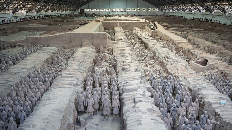 Terracotta Warriors in enclosure 