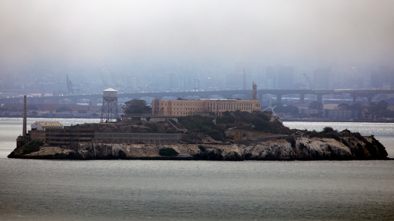 Modern image of Alcatraz Island from across San Francisco Bay