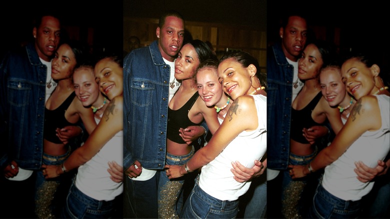 Jay-Z with Aaliyah other young women