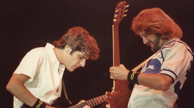 Glenn Frey and Don Felder performing with the Eagles