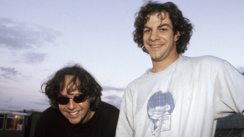 Dean and Gene Ween laughing in '90s publicity photo