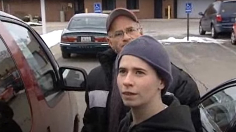 Patricia Dye in a parking lot