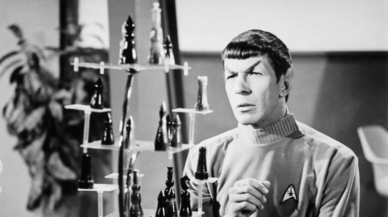 leonard nimoy playing 3d chess in character as spock