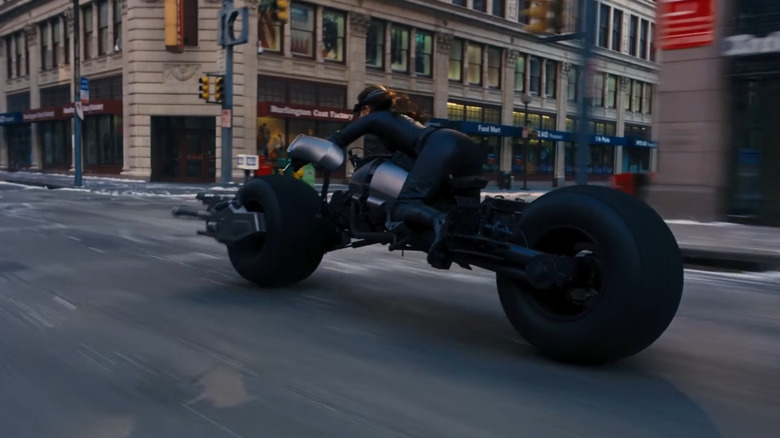 Catwoman riding the Batpod