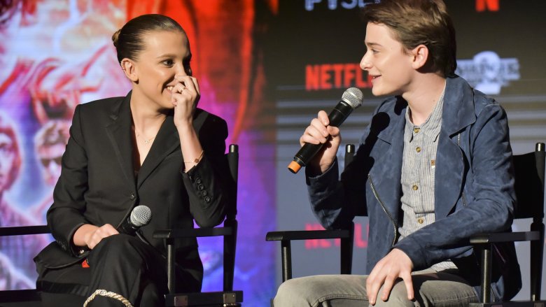 Millie Bobby Brown and Noah Schnapp