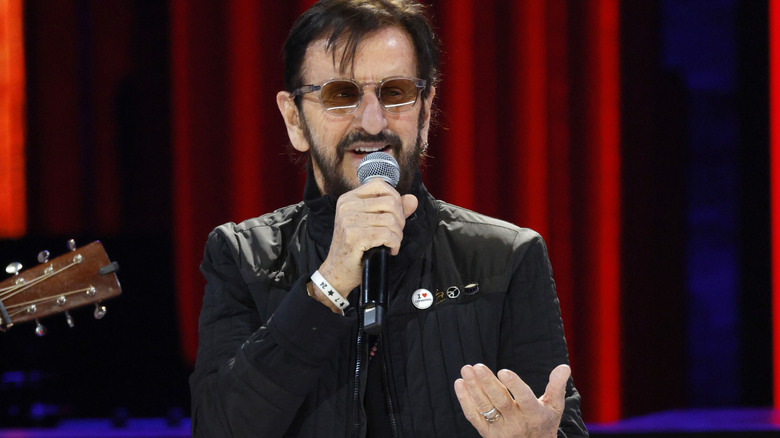 Ringo Starr singing on stage