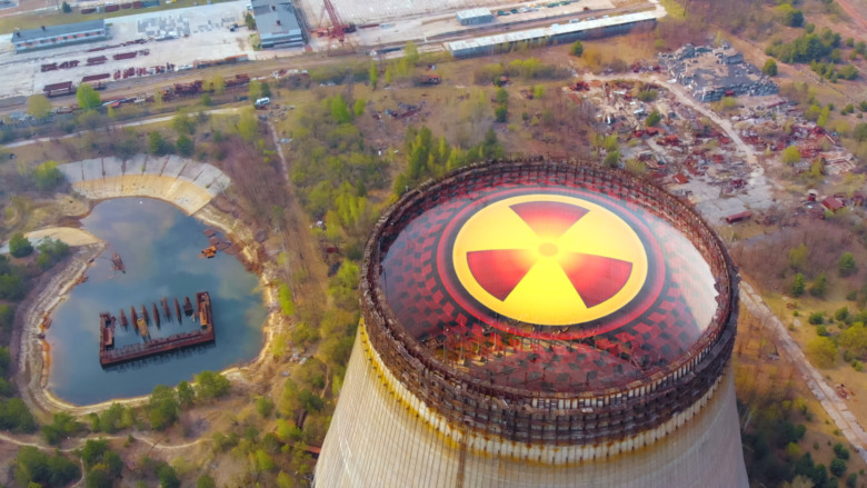 Chernobyl nuclear reactor's contamination symbol