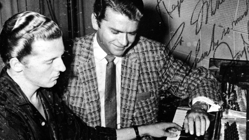 Sam Phillips overseeing a recording