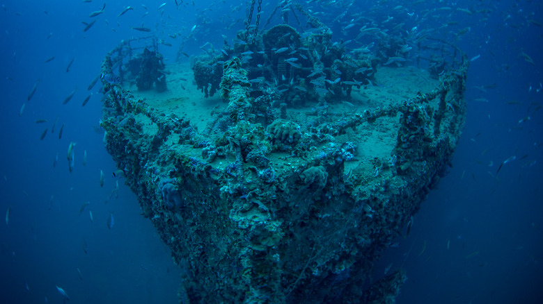 World War II era shipwreck in the ocean