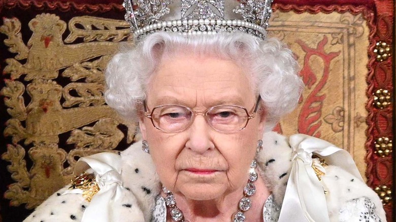 Queen Elizabeth sits in the House of Lords for the Queen's Speech