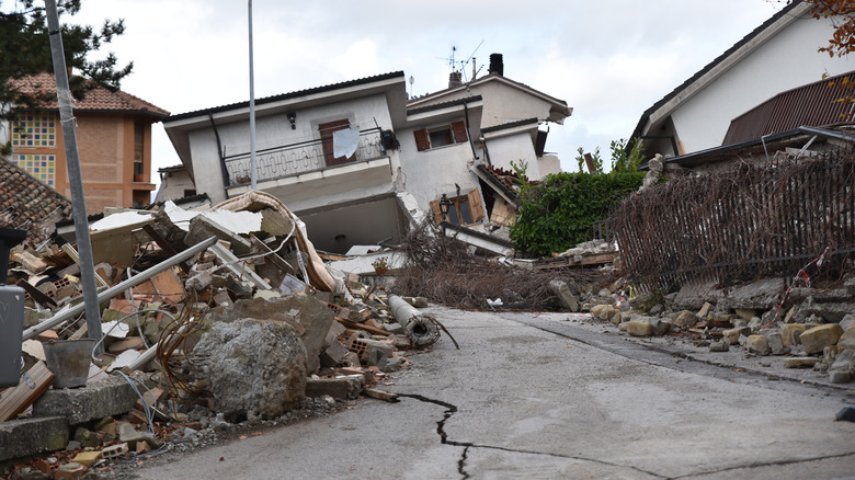 Wreckage after an earthquake