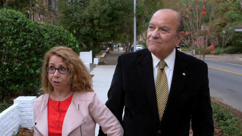 Kathy Kleiner walking with former sheriff Ken Katsaris
