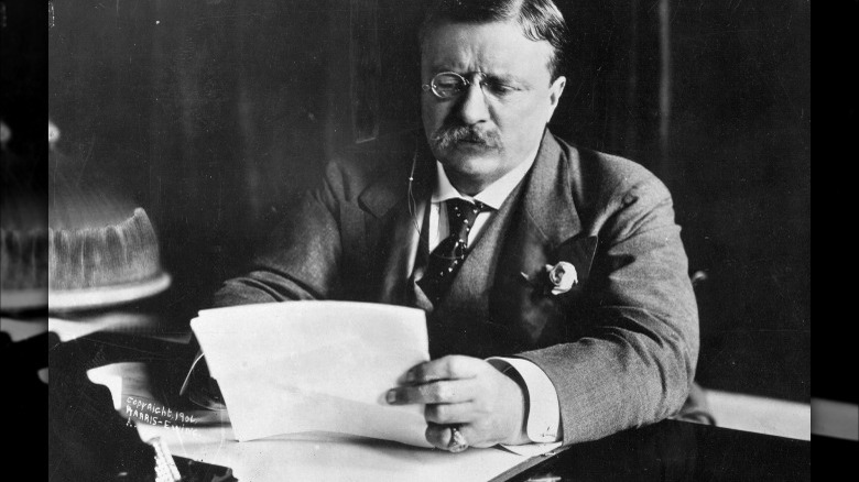 President Theodore Roosevelt writing