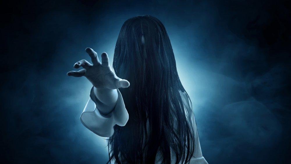 Picture of a ghost on dark background