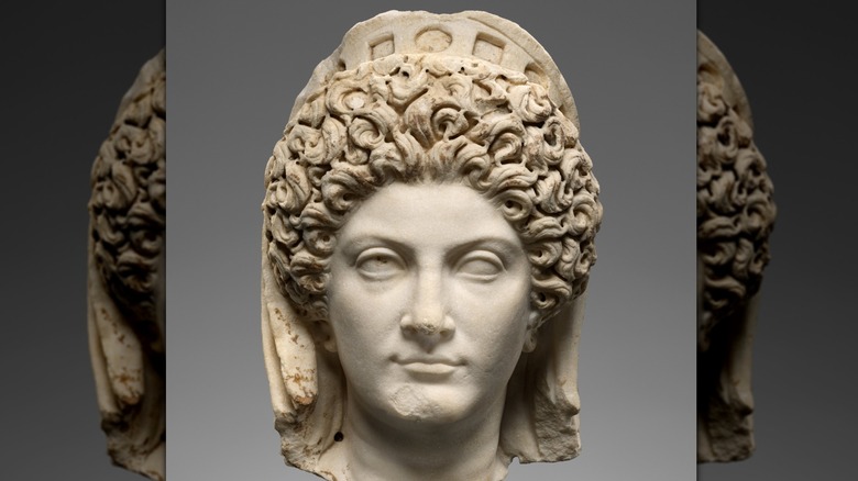 Portrait head of Julia Titi with an elaborate hairstyle