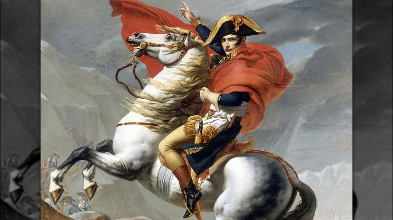 Napoleon riding horse pointing