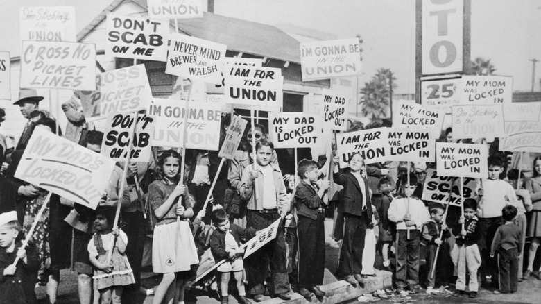 Families of striking CSU union picket