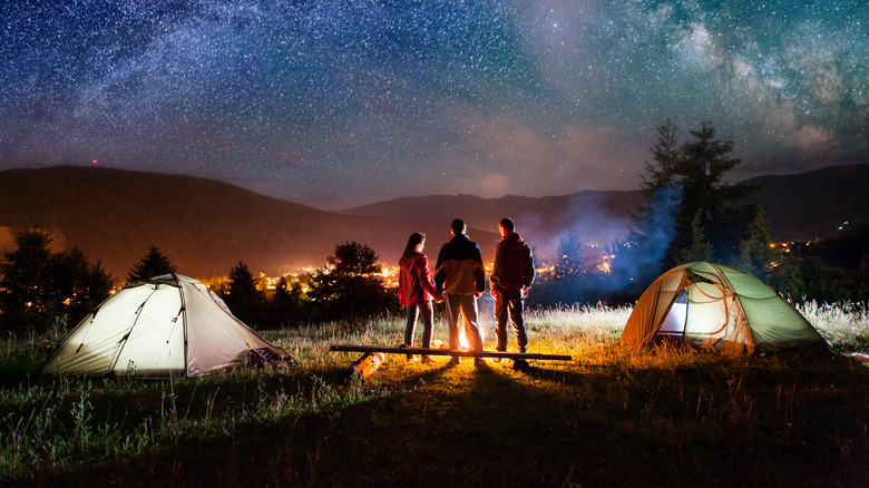 Hikers camping