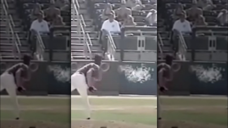 Johnson hits bird with pitch