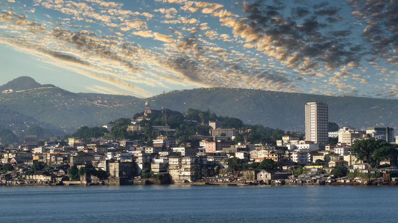 Freetown Sierra Leone city by a harbor