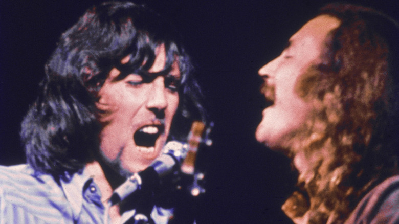 Graham Nash and David Crosby performing in the '70s